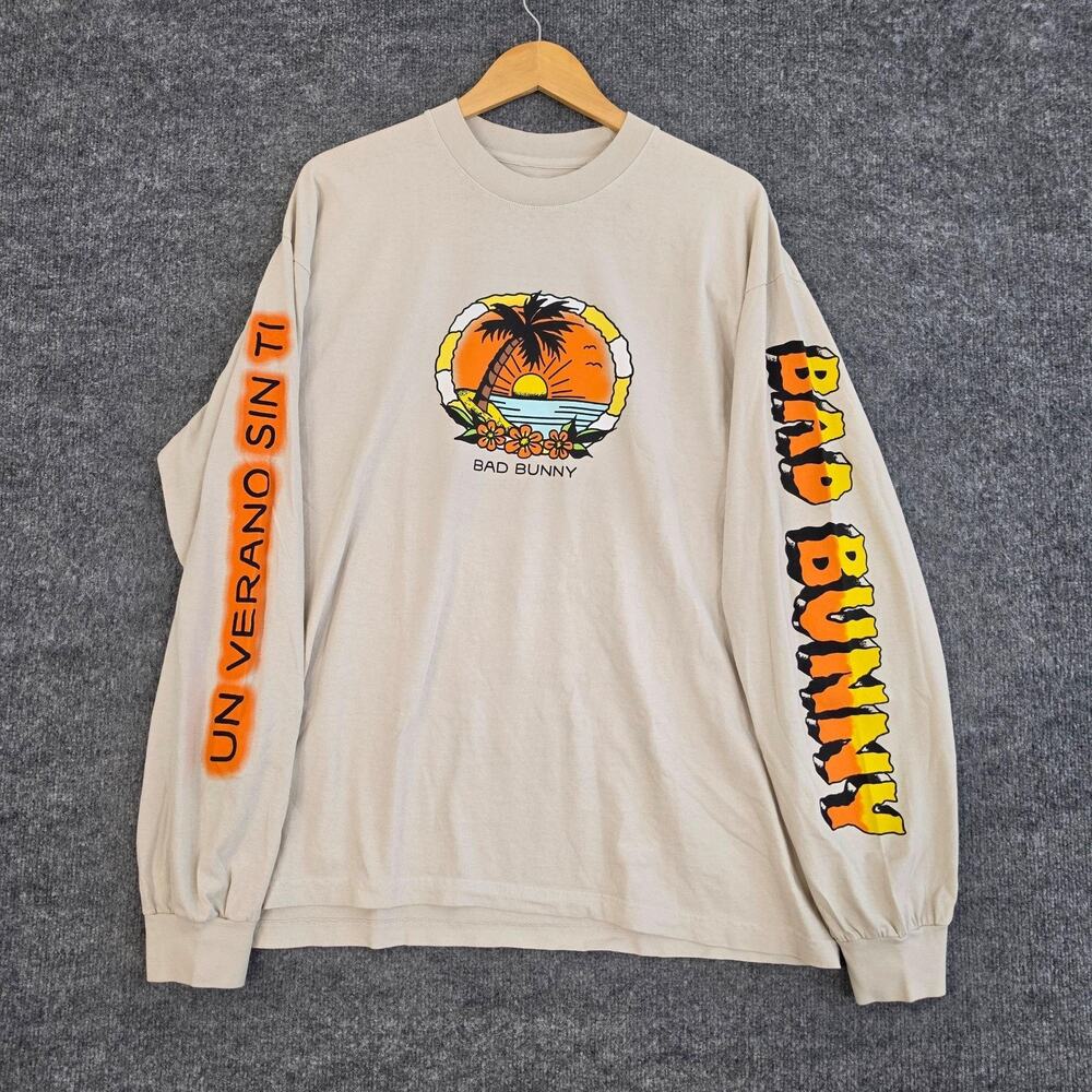 Bad Bunny Shirt Mens XL World Hottest Long Sleeve Tour 2022 Un Verano Sin Ti